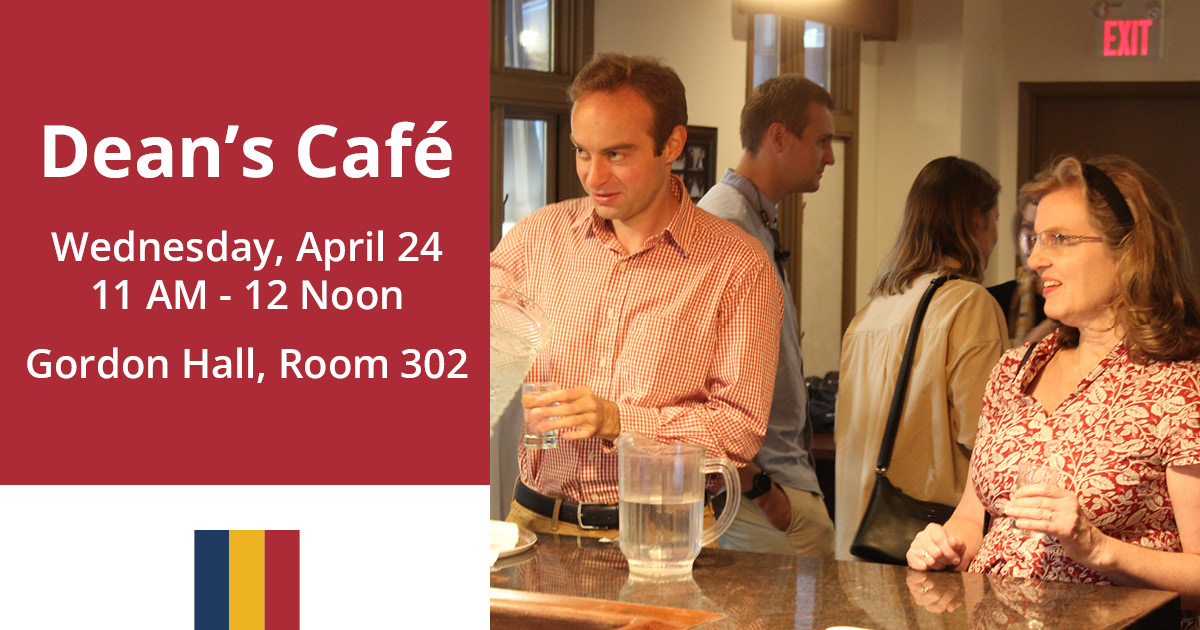 Join us later in April for the Dean’s Café! Chat with our two associate deans, ask questions and enjoy some coffee and snacks! Register here: bit.ly/4ajzQAs