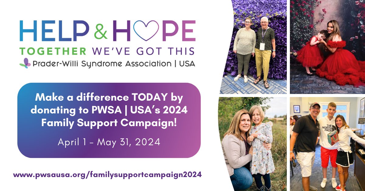Today kicks off PWSA | USA's Family Support Campaign! From NICU to independence and beyond, we're here for every step of the PWS journey. Your donation ensures families continue to receive the assistance and resources they need. Join us in spreading hope: pwsausa.org/familysupportc…