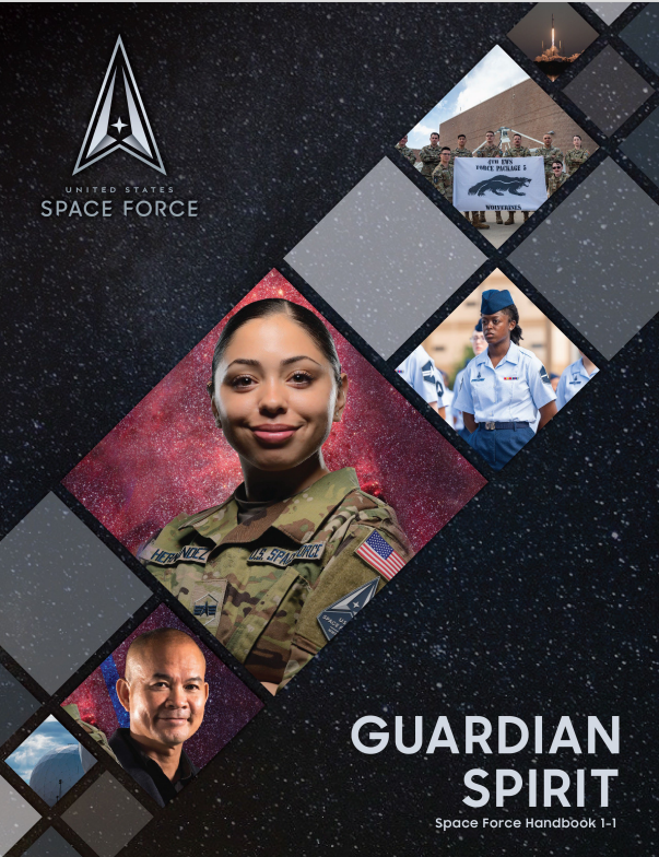 SFJROTC's tweet photo. #GuardianSpiritWeek This week #SFJROTC celebrates 1st anniversary of the #GuardianSpirit handbook with amplified #values of #character, #connection, #commitment, and #courage--foundation of SFJROTC mission to launch #citizens of character. @HQAFJROTC @SpaceForceDoD @USSF_STARCOM https://t.co/BvKCS1kaLZ
