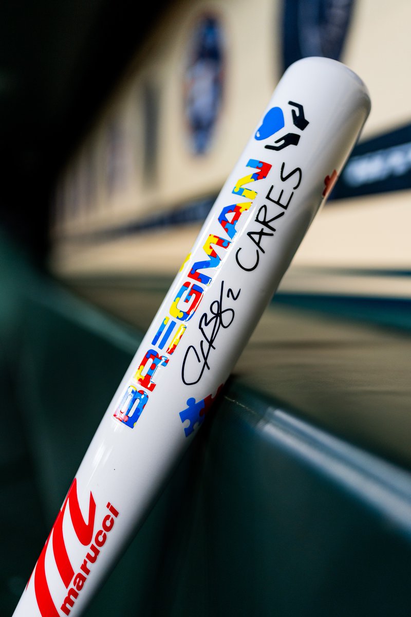 Touching hearts off the diamond.🩵 RT for a chance to win this @BregmanCares Autism Awareness Bat! Winner will be picked tomorrow at 12pm CST. Sweepstake rules & details apply 👉mlb.com/astros/social/…