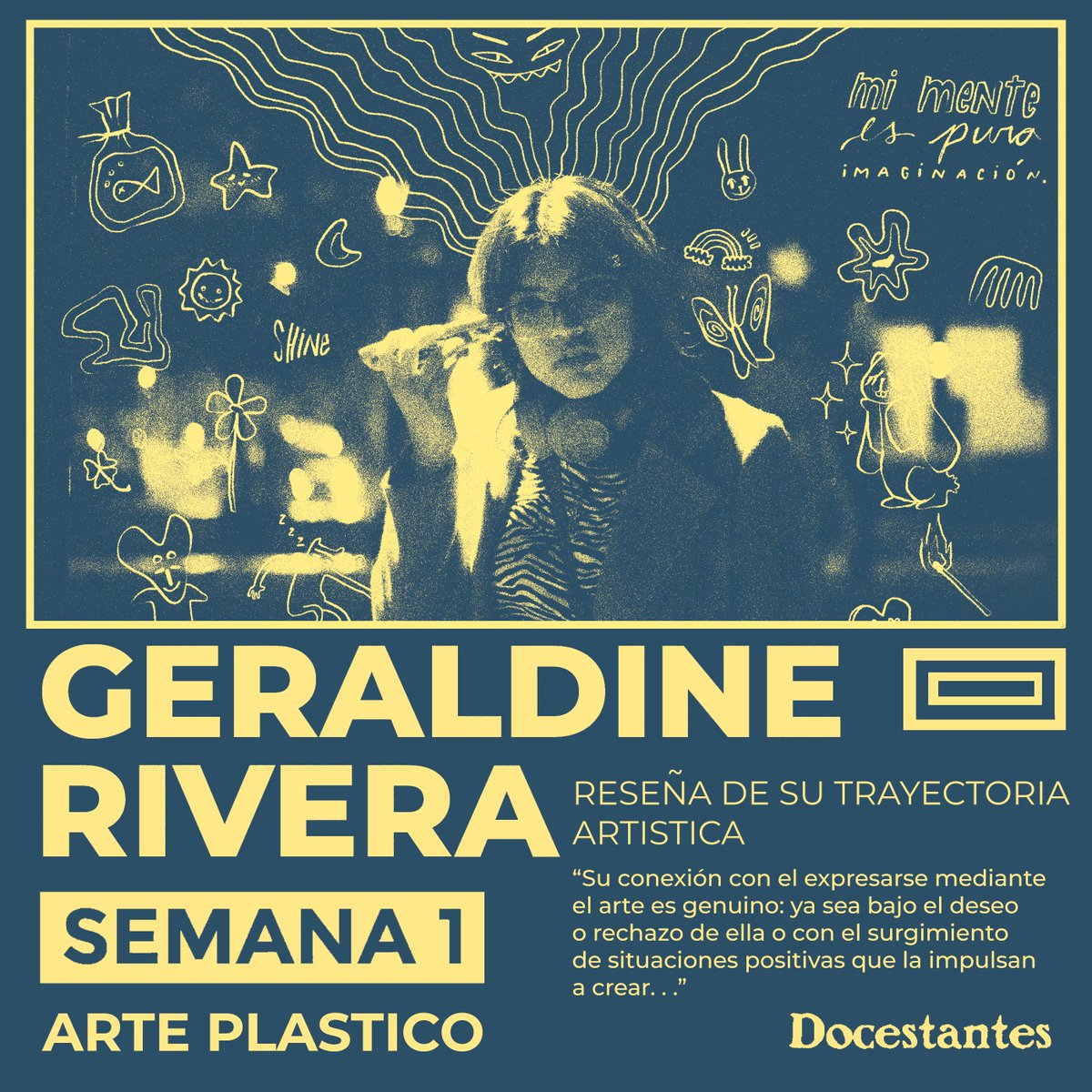docestantes's tweet photo. Semana 1 - Arte Plastico
Reseña de la trayectoria artística de Geraldine Rivera
📷 https://t.co/NBX22ewVGF
Geraldine Rivera es una joven artista conceptual. A sus 19 años …📷 Leer Más en el link en la descripción
Redacción: @rutacomas
Edición: @rutacomas
Foto: Geraldine Rivera https://t.co/ITGQgEKa2i