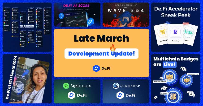 DeFi's tweet photo. To sleep or to BUIDL? 🤔 We always choose BUIDL.

That's why THIS 👇 is just 25% of what we've accomplished in the last 2 weeks:

• Launched Accelerator Page
• Burned ~2M $DEFI
• Released DeFi AI Score
• Partnered with Symbiosis, QuickSwap &amp; Plena

🧵Our LARGEST recap in '24 https://t.co/x6ko6hzuai