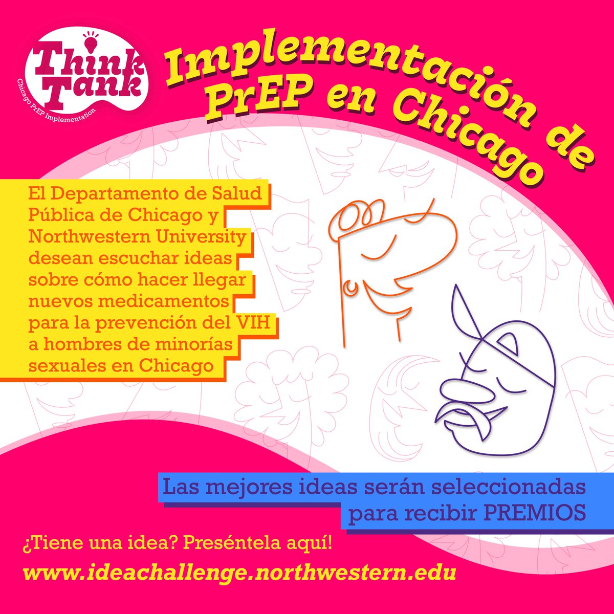 Calling all Chicagoans! This @ThirdCoastCFAR project wants to hear from you ideas for how to get new #HIV prevention #PrEP medications to gay/bi/MSM in Chicago. They are using this cool innovation tournament approach. Submit your ideas in English or Spanish here! -->