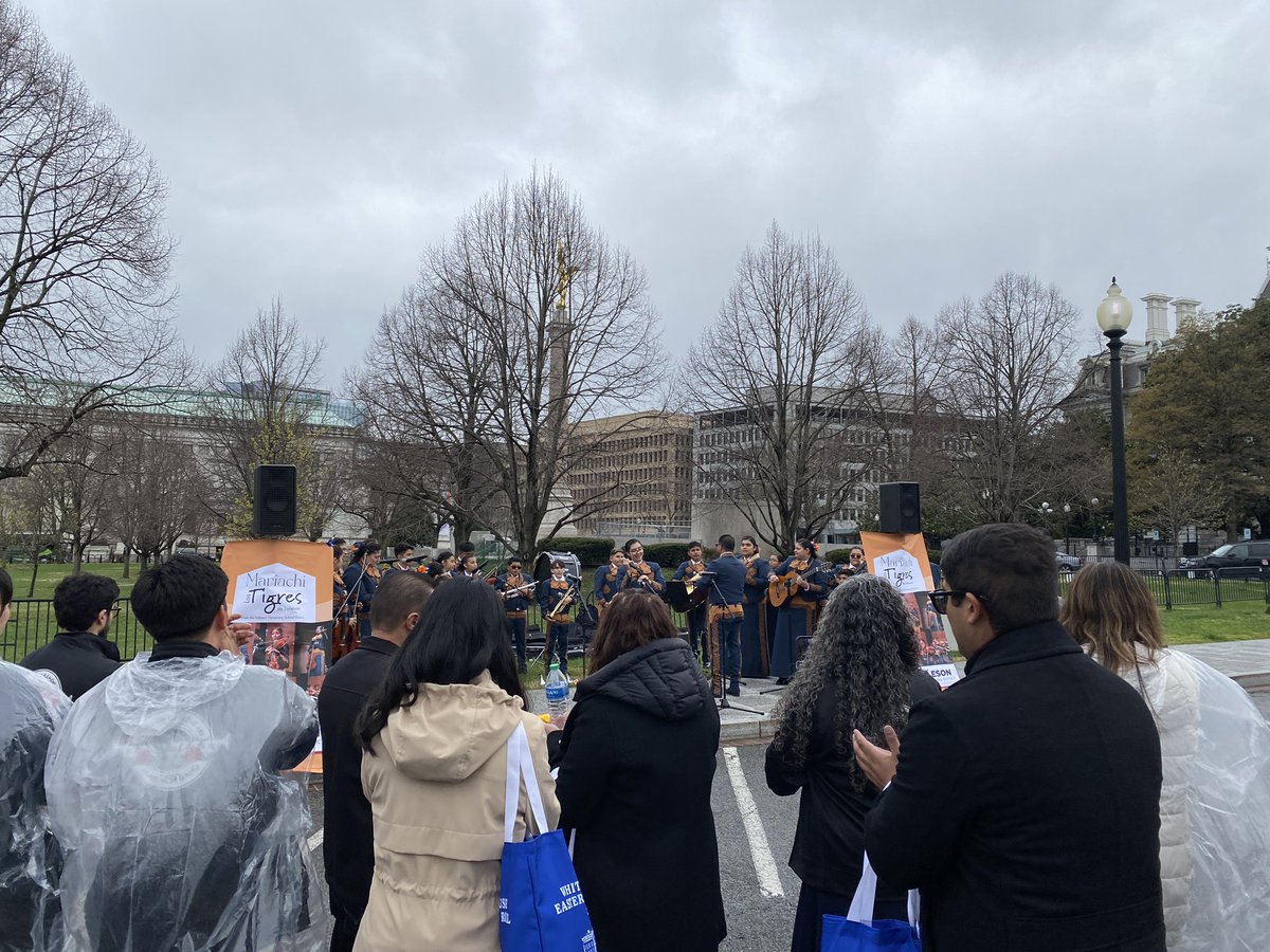 Feeling proud! Our mariachi band is playing both mariachi and marching band music @WhiteHouse and @flotus for the #EasterEggRoll, what a #Eggucation! #Hereforthekids #Noexceptions