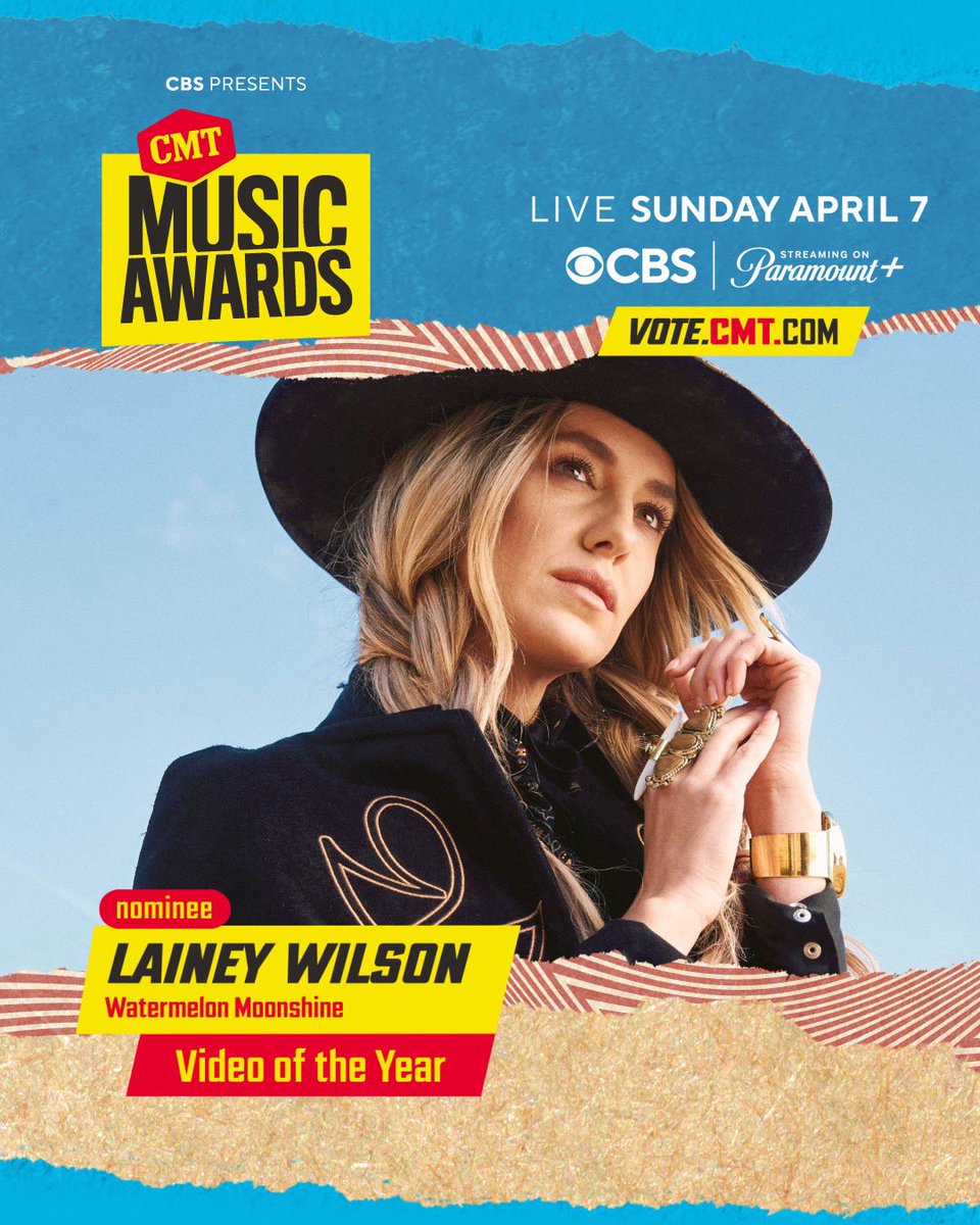 Watermelon Moonshine is a top 6 finalist for Video of the Year at the #CMTAwards! Keep on voting! Thank y’all for all the love ❤️ 🍉vote.cmt.com