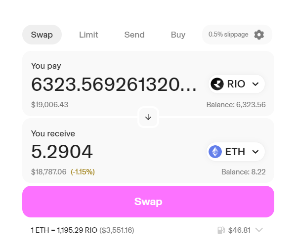 EnzoFormi's tweet photo. You can claim $RIO worth of 19000$ https://t.co/oKPOODUaXc https://t.co/hw6kfXyMGm