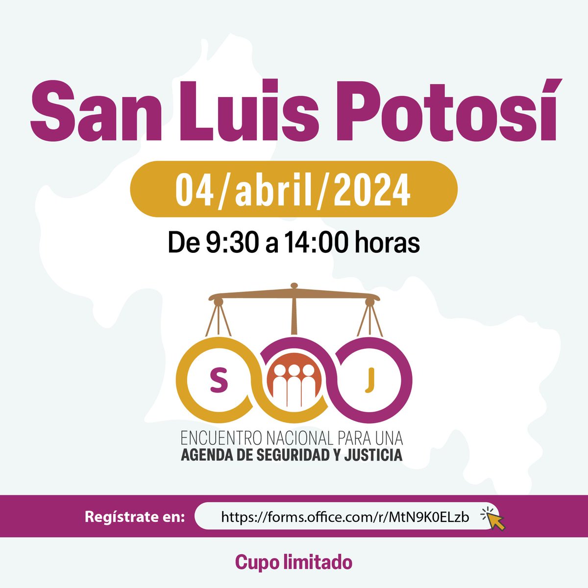 SCJN's tweet photo. #EncuentroNacionalSeguridadyJusticia convocado por el #PJF

🚨4 de abril 9:30 AM | 2a. sesión 📌San Luis Potosí
Estados convocados Zacatecas y San Luis Potosí

Inscríbete https://t.co/ynH1so5zAW

🙋🏽¡Suma tu voz por una agenda de seguridad y justicia!

#PJF_Escucha https://t.co/eTtRSlpBZ9