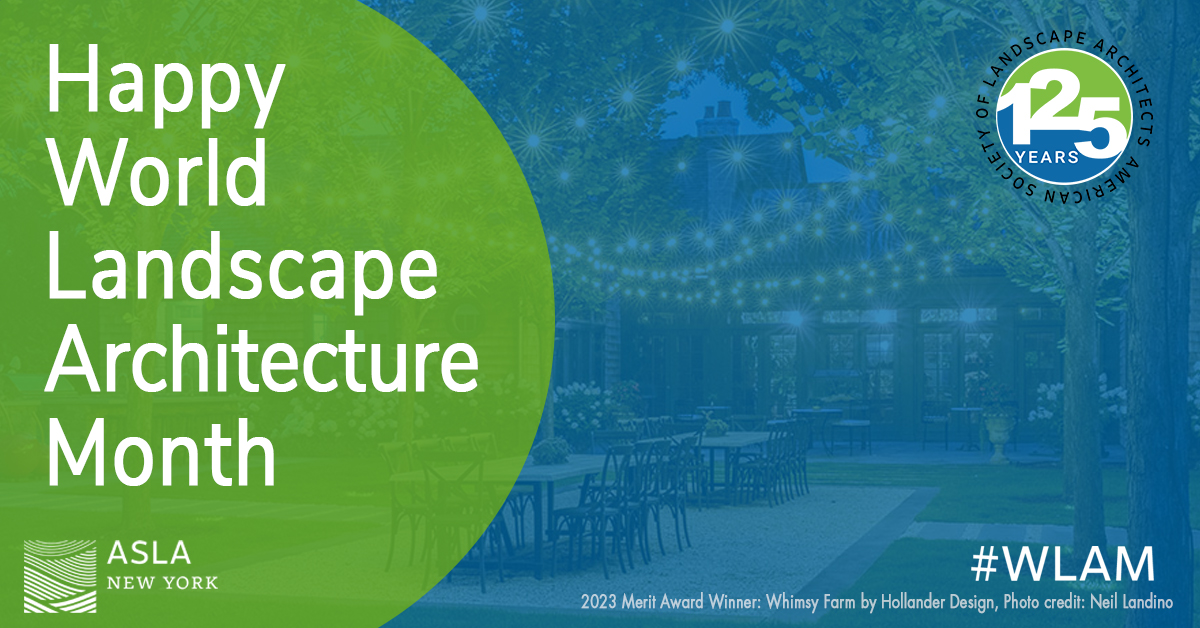 April is World Landscape Architecture Month! Let's celebrate the vital role of landscape architecture in shaping healthy, resilient, and beautiful places for all,  advocate for the profession, and inspire the next gen of landscape architects. aslany.org/landscape-arch… #wlam2024