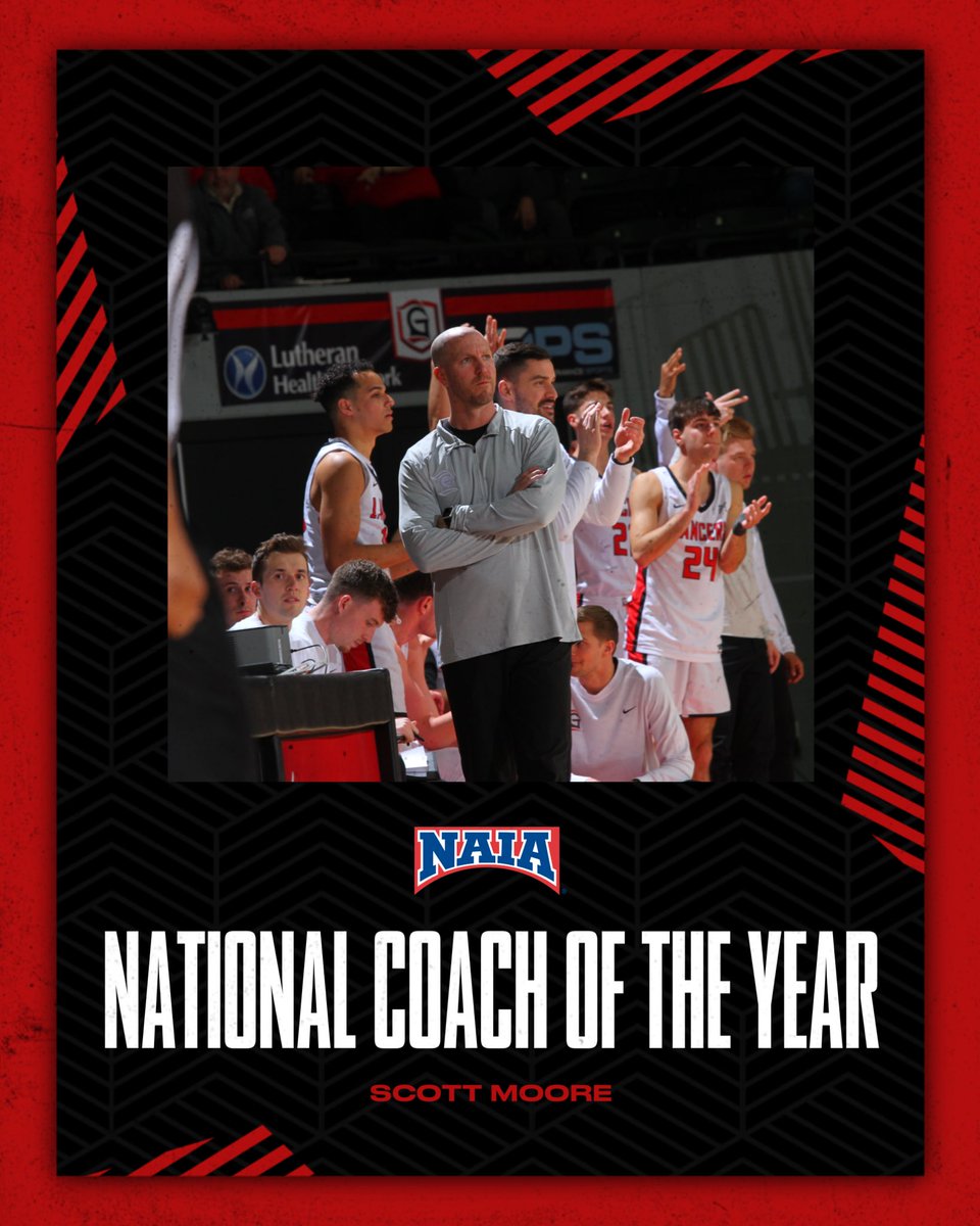 Your 2023-24 NAIA National Coach of the Year, HC Scott Moore! #lancerup