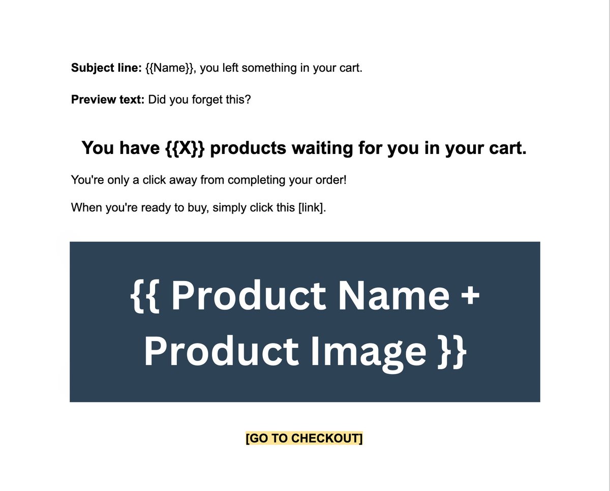 Over 70% of shoppers abandon their carts without purchasing.

You're missing out on A TON of revenue if you don't have an abandoned cart flow setup.

Here's our 5-step process to craft an abandoned cart email that closes the sale:

1/ Reminder-Like Subject Line:

The subject line