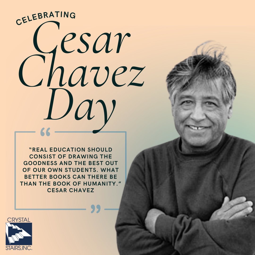 Today we honor civil rights and labor movement activist Cesar Chavez. His dedication to farm workers and their families ensured that generations of families receive fair wages, medical coverage, pension benefits, and humane living conditions.
#CesarChavezDay#CrystalStairs