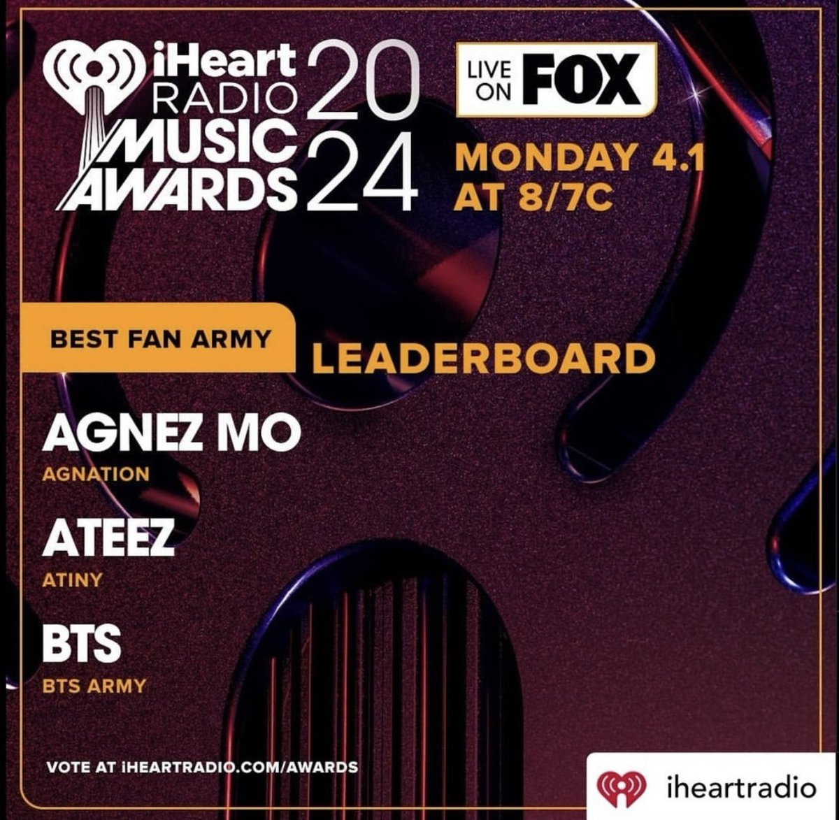 Wishing our client @AgnezMo luck at the <a href="/iHeartRadio/">iHeartRadio</a> Music Awards where she is once again nominated this year in the Best Fan Army category! 🤩

A huge shoutout to all of her amazing fans who continue to support her, she has lots of incredible new music in store for you all!