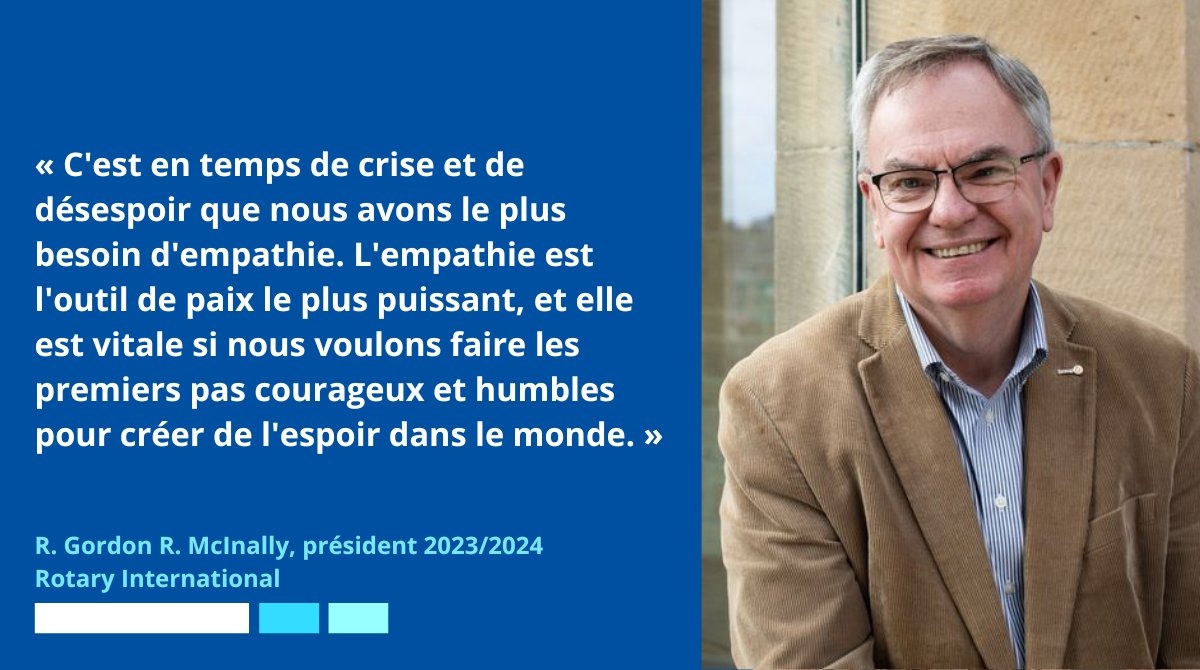 Découvrez le message d'avril de R. Gordon R. McInally, président 2023/2024 du @Rotary > on.rotary.org/3lfH1EP