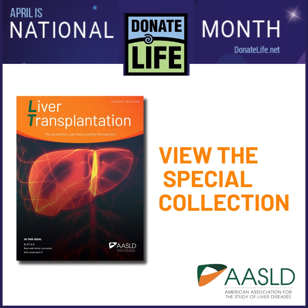 April is National Donate Life Month, a time to celebrate donors and encourage donations. View the @LTxJournal curated article collection. journals.lww.com/lt/pages/colle… #LiverTwitter #LiverTransplant @DonateLife
