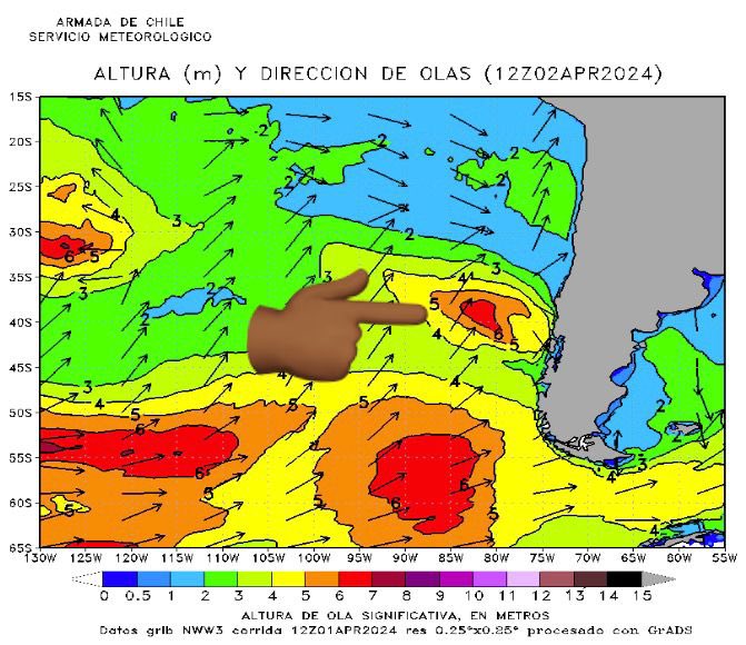MetArmada_Valp's tweet photo. Sistema Frontal generará olas sobre los 6 metros en área oceánica, generando #marejadas con rompiente en borde costero en litoral central y norte del
país a contar de este martes 2 de abril. #ArmadaporChile. https://t.co/4VuiWlNjnP