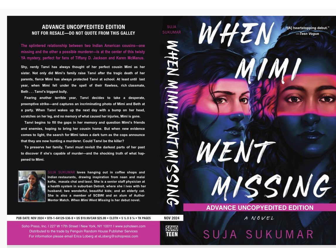 WHEN MIMI WENT MISSING is now on Netgalley and Edelweiss!! If you like - #BIPOC #YA #thrillers - small town mystery - missing person - memory loss - multiple suspects - set in the #Midwest & South Asian diaspora Consider reading! #netgalley #youngadultfiction