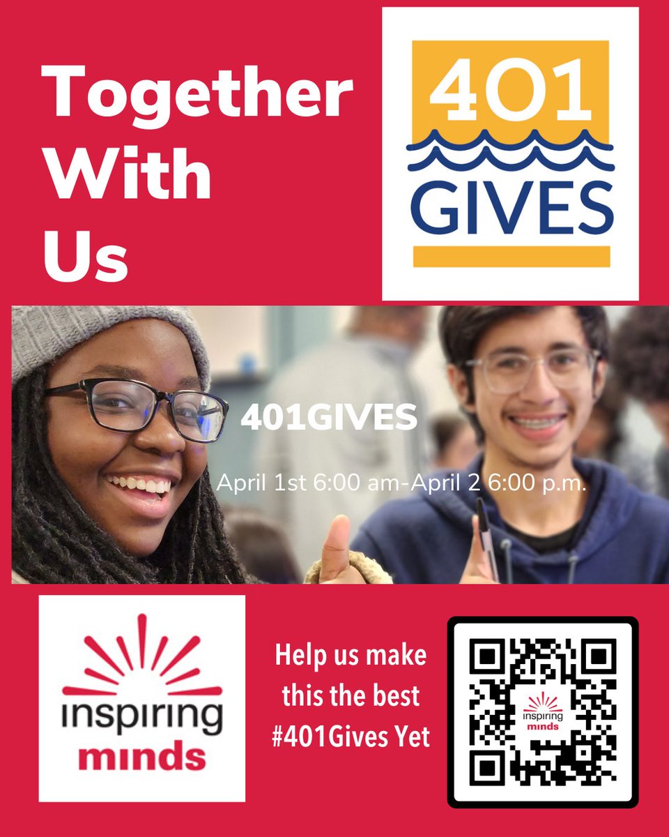 It's <a href="/401Gives/">401Gives</a>  day! Take a second out of your day and #donate today. Every dollar counts towards helping us help our  students succeed!

401gives.org/organizations/…