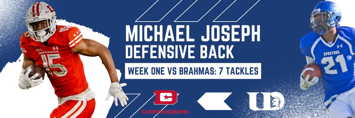 Our very own @_MichaelJoseph_ had a huge first week in the UFL!! Michael racked up tons of accolades at his time here in Dubuque including: DPOY All-American Cliff Harris Award Reese’s Senior Bowl NFL Combine #DAT // #SHIELD