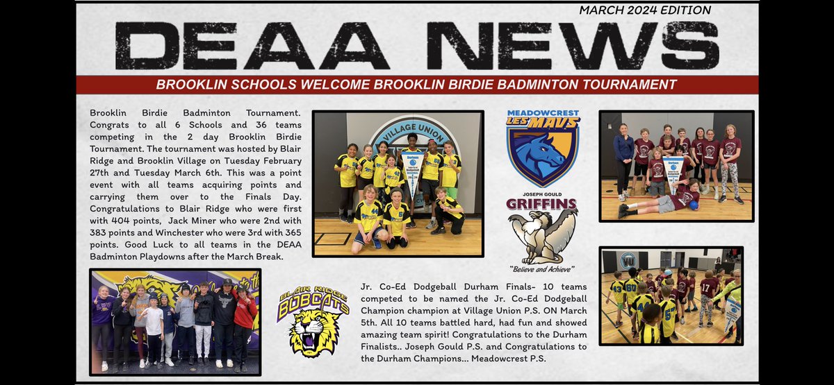 DEAA_SPORTS's tweet photo. DEAA BLAST - Welcome to the March edition of the DEAA Blast! @DDSBSchools @Sport_Durham @newsdurham https://t.co/LccIbEbvRS