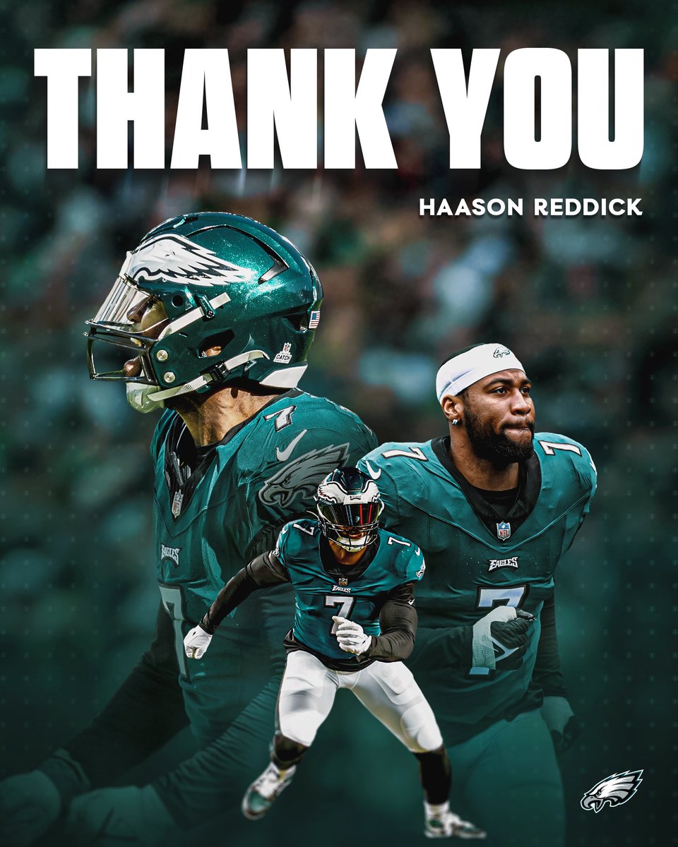 Thank you, 7️⃣ We've agreed to terms with the New York Jets to trade Haason Reddick for a 2026 3rd-round pick that can upgrade to a 2026 2nd-round pick.