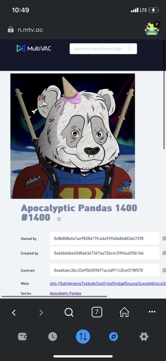 Goldenh09280963's tweet photo. I picked up this sweet @ApocPanda on https://t.co/sFKJOyydff using $dirt!!!! I heard in discord this bad boy has skin of steel in game. Gets me pumped about the future of this project. https://t.co/Uehe3US0T9