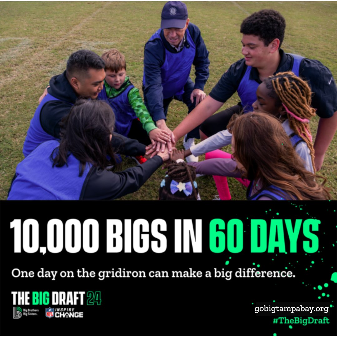 April is National Volunteer Month, so what better time to sign up as a mentor and #GoBig for kids? A little time can make a BIG difference! #bbbs Sign up to learn more: gobigtampabay.org
