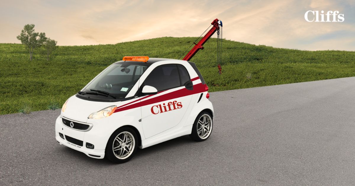 Breaking news: Cliffs has officially downsized our tow fleet to navigate even the tiniest parking spots. Introducing our latest addition – the Smart Tow! 🚗🤣 #AprilFools