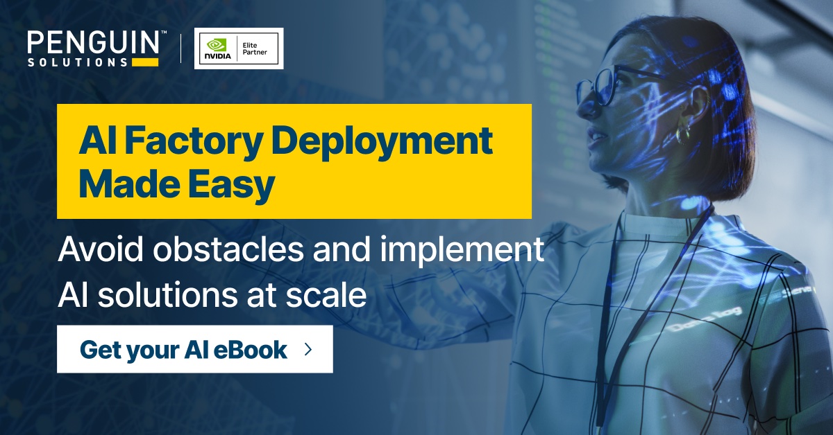 Curious to learn the challenges and real-world use cases of #GenAI? Download our ebook to learn how organizations are leveraging the capability of Penguin and @nvidia to build and operate state-of-the-art GenAI factories: bit.ly/4cke6FZ