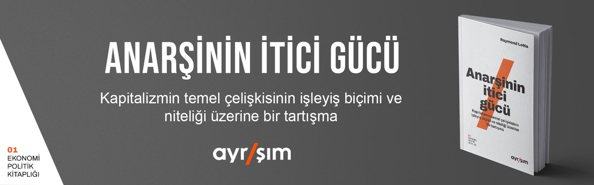 📢Ekonomi Politik Kitaplığının ilk kitabı olan ve kapitalizmin temel çelişkisinin işleyişini tartışan Anarşinin İtici Gücü eseri yayınevimizden çıktı. 

Websitemiz üzerinden temin edebilirsiniz👇

ayrisimyayinlari.com/urun/anarsinin…
