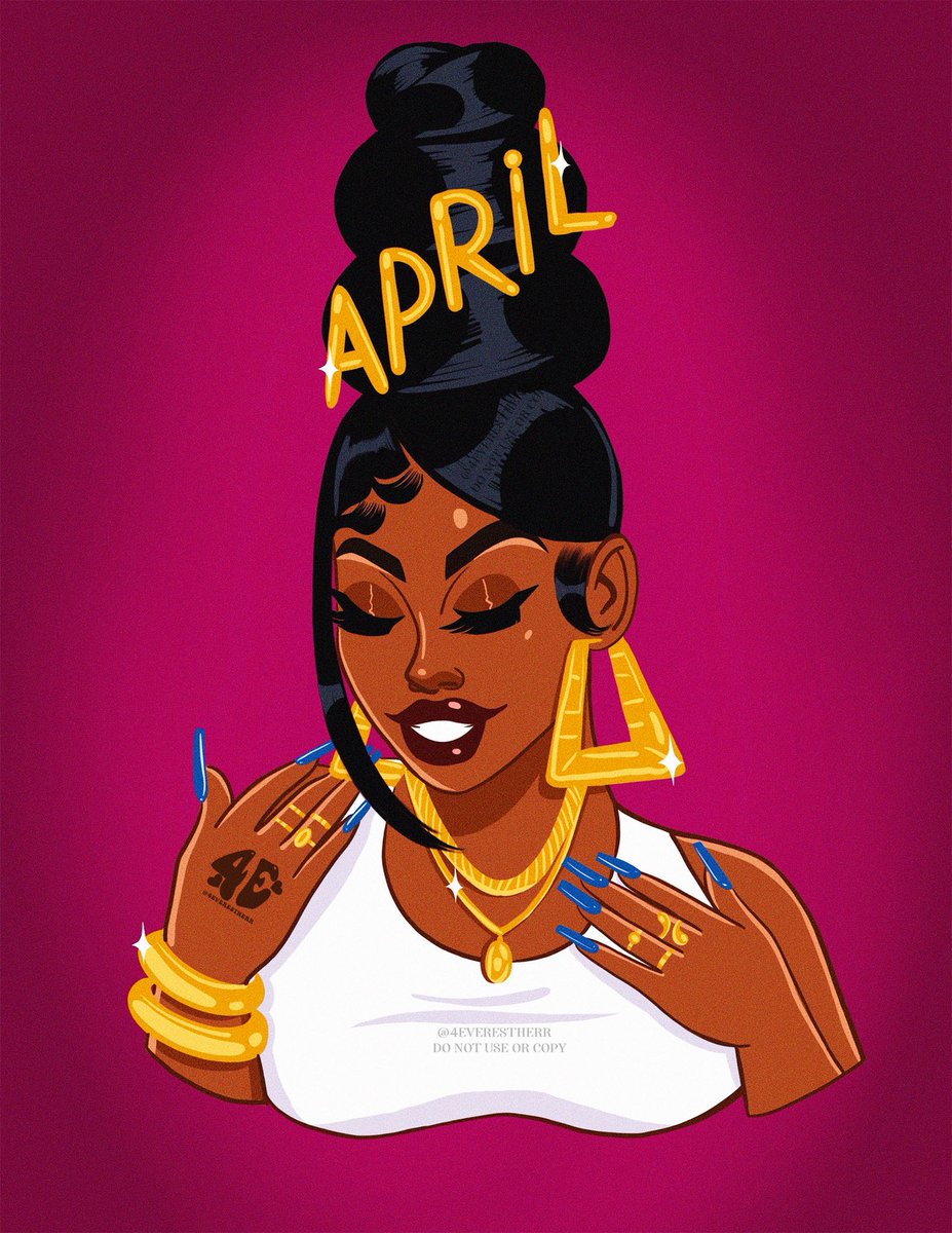 Hello , April ✨
#NewMonthNewBlessings #art #blackart #april