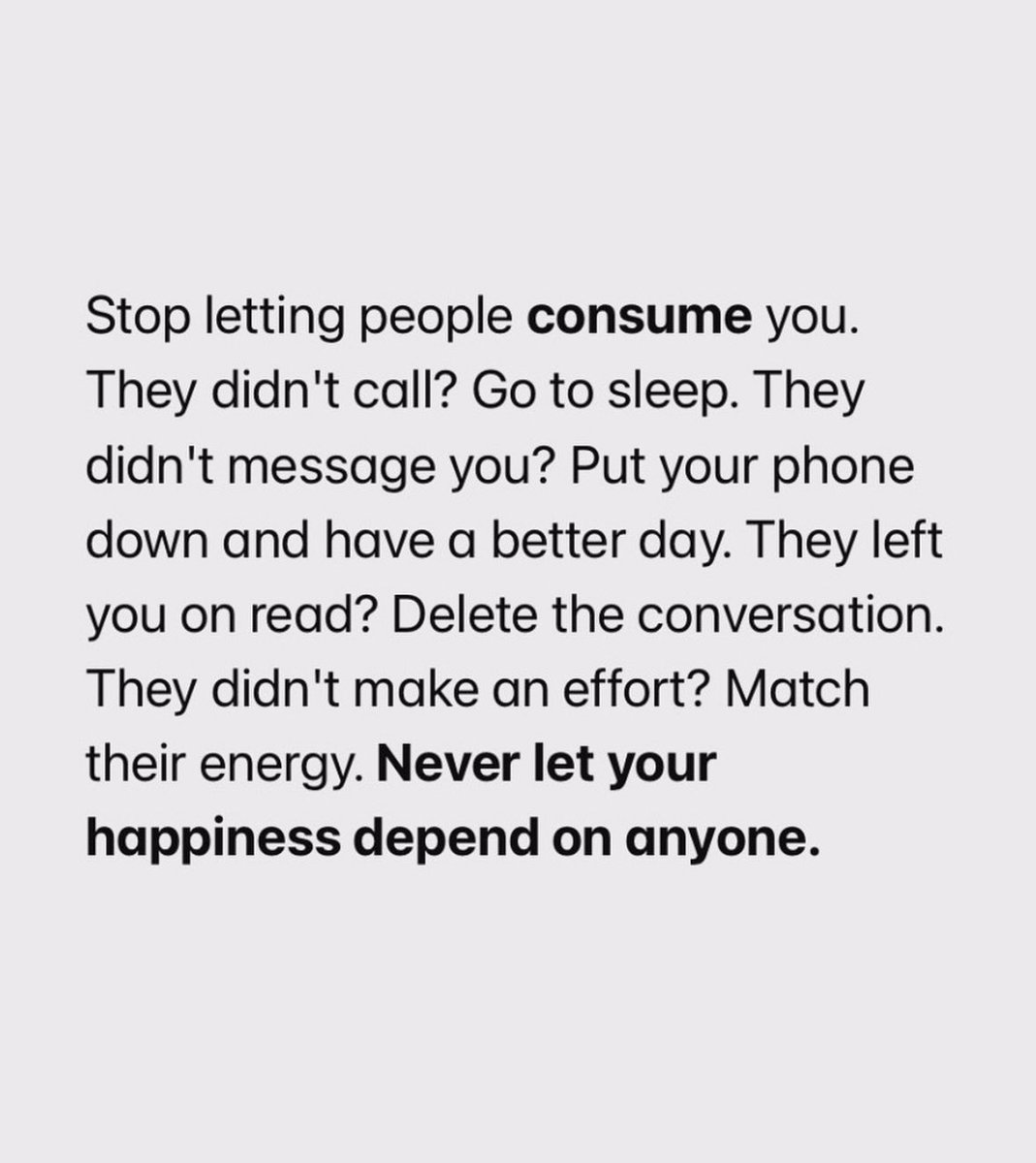Never let your happiness depend on anyone, image size:1069x1200