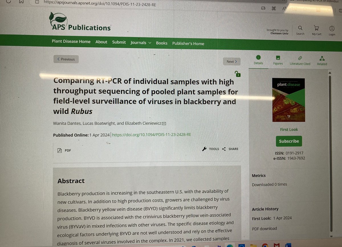 So pleased to share with you the first paper from my PhD research. Thanks to everyone, especially @ejcieniewicz , who contributed one way or the other to make this dream of mine a reality:” First author of a full manuscript”. Check it out 👇🏾! apsjournals.apsnet.org/doi/10.1094/PD…