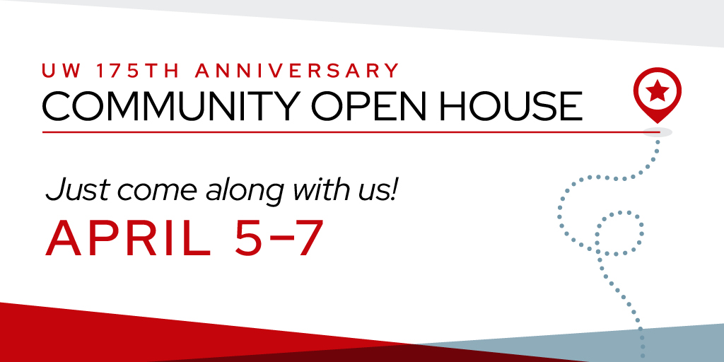 Hey Campus Visitors! Join us at the UW 175th anniversary community open house for the ultimate campus experience! The best part? Everything is free and open to the public. 

Click the link in our bio for a full schedule of events!
#UW175 #175ScavegerHunt