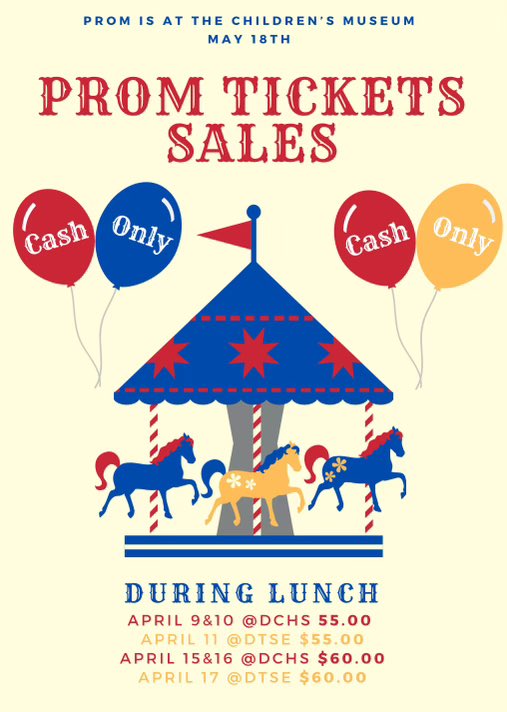 Decatur Central  Junior/ Senior Prom tickets are on sale next week. Students must present school ID to purchase ticket. Cash only