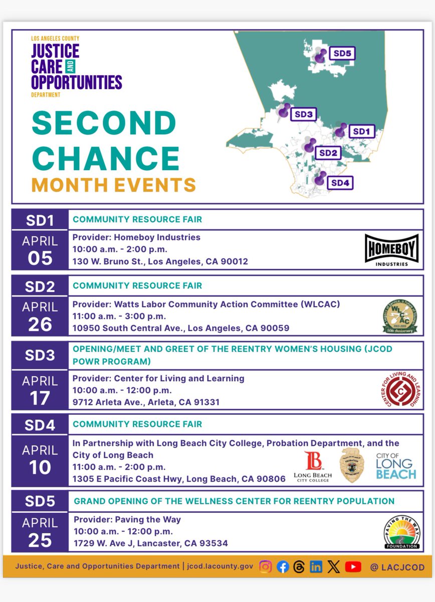 April is #SecondChanceMonth JCOD is hosting events across the County. Join us!