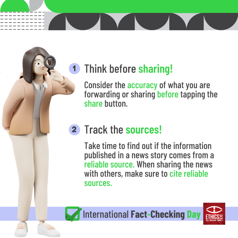 EthicsEye's tweet photo. Today is International Fact-Checking Day, a global initiative aimed at emphasising the crucial role of accurate information in our interconnected world. 

#FactsMatter #IFCD #FactCheckingDay