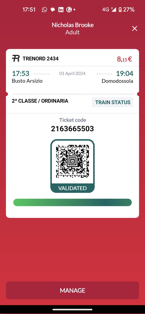 Trenitalia really have lost the plot when it comes to regional ticketing, book a ticket on their own app and you receive a 'not valid for travel' pdf. You then need to retrieve the ticket in the app, and finally check-in before your planned train departure. Talk about simplicity!