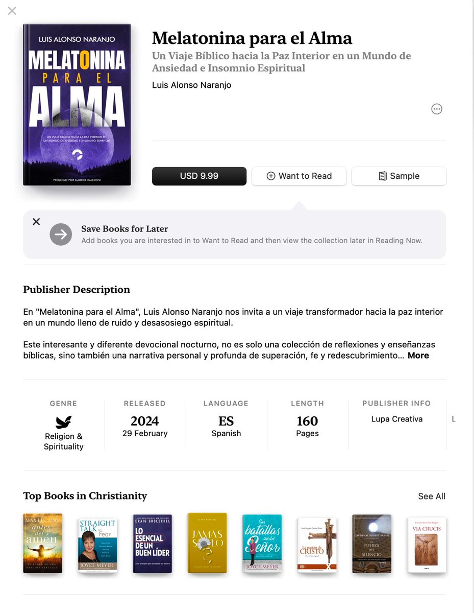 Ya está disponible "Melatonina para el Alma" en <a href="/AppleBooks/">Apple Books</a>