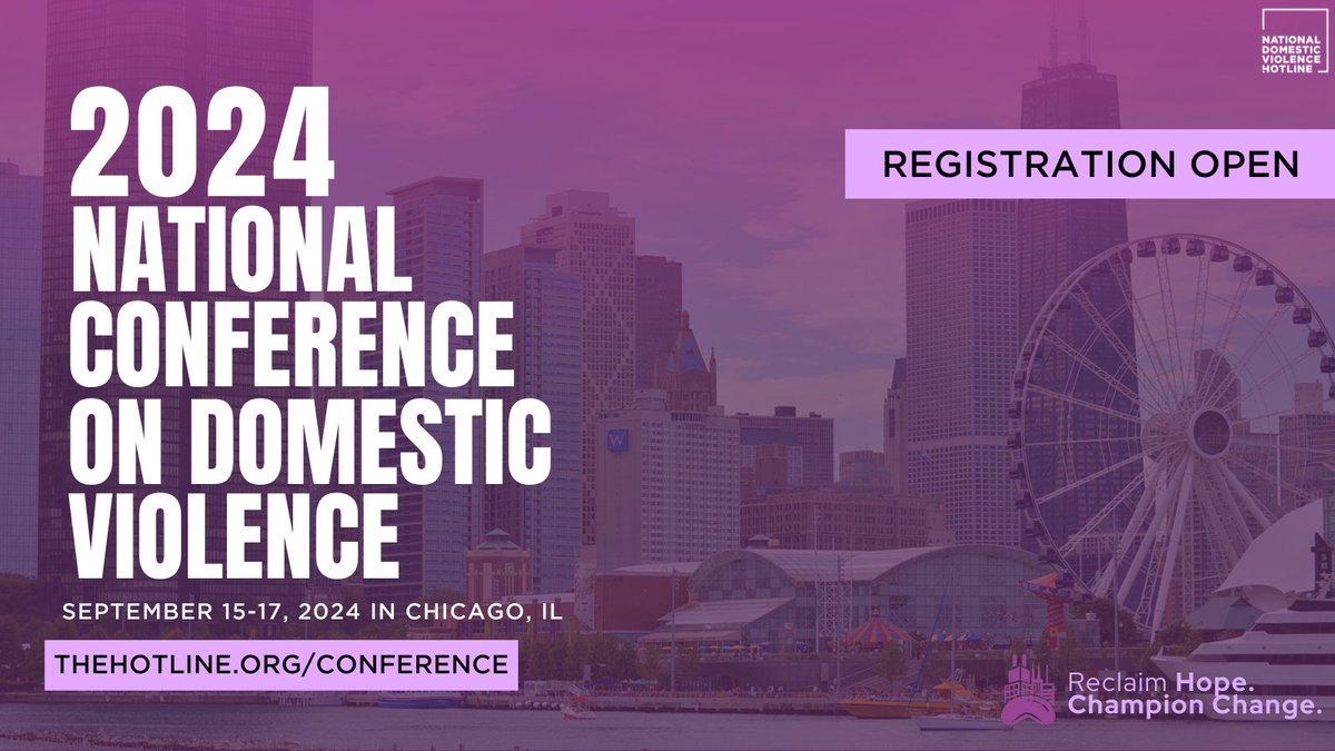 2024 National Conference on Domestic Violence early bird registration is NOW OPEN!🎉 Get ready to learn, connect, & collaborate! Reserve your seat now! To register: bit.ly/3vzuYb7 #ReclaimHope #ChampionChange #DVConference24