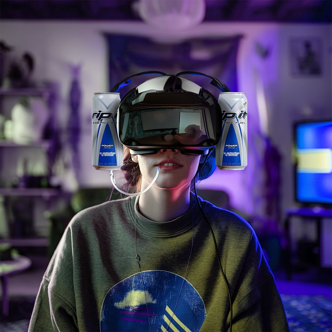 RIPITEnergyFuel's tweet image. No sugar and no hands! Rip It VR headset attachments coming soon! #RipIt #EnergyFuel #AprilFools #Powersugarfree