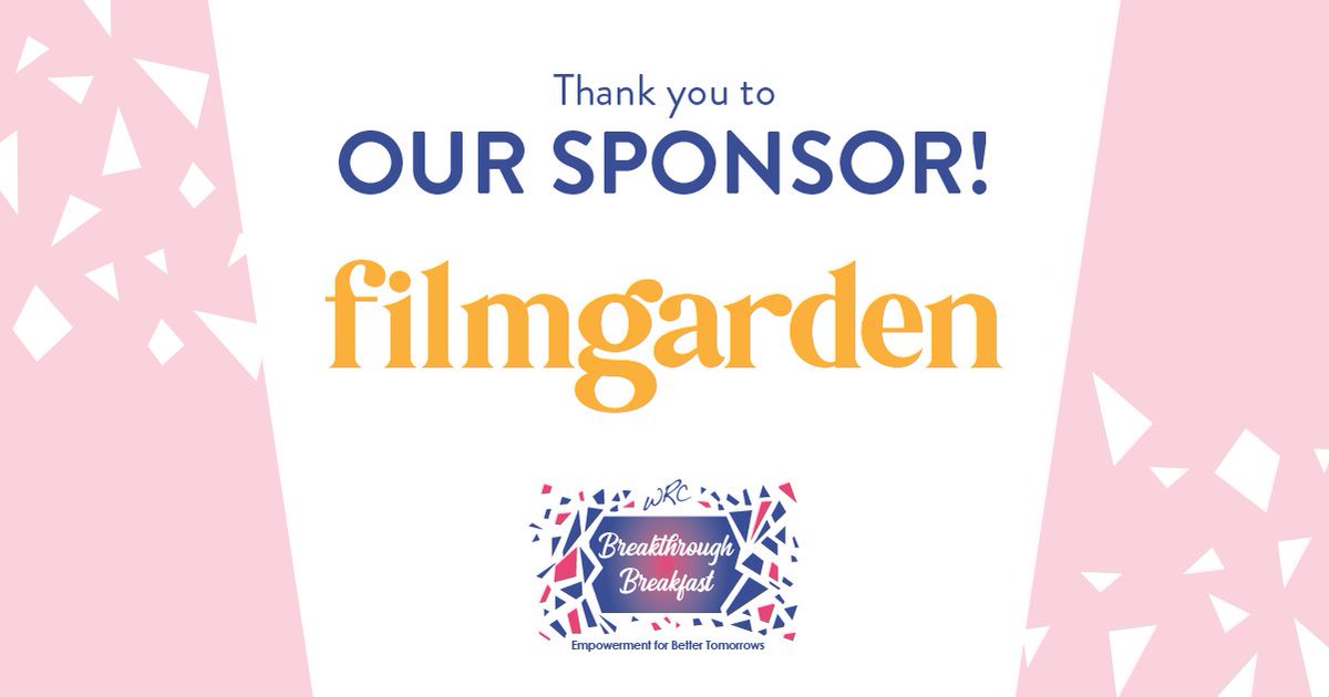 Thank you to Filmgarden for sponsoring our Breakthrough Breakfast this year. Your support is greatly appreciated!