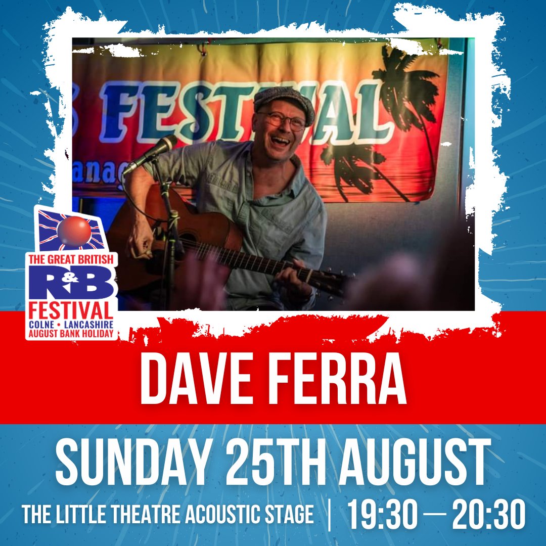 The excellent Dave Ferra will perform at the 2024 Great British R&B Festival! 🎸💥 Dave plays acoustic blues, ragtime and spirituals and is a twice UK Blues awards finalist. Get your tickets today! 🙌 bluesfestival.co.uk/tickets/