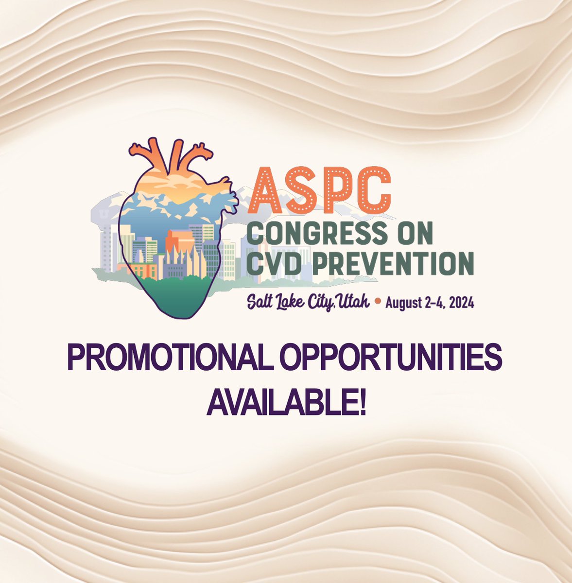 Promotional Opportunities are still available for Corporate Partners at #ASPC2024 | Salt Lake City | Aug 2-4! Visit aspconline.org/2024Congress to check out ways to Exhibit or Showcase your advancements in the prevention of CVD to 300+ clinicians. @drmarthagulati @drmichaelshapir