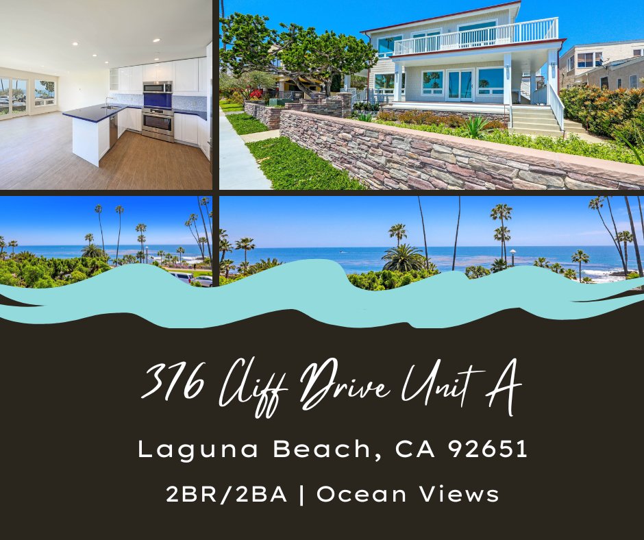 A dream property across from Heisler Park! 376 Cliff Drive Unit A is an incredible 2BR/2BA contemporary apartment with high-end fixtures, beautiful views, and a location that is walking distance to the best shops and restaurants in downtown Laguna Beach. #luxuryrental #rentalhome