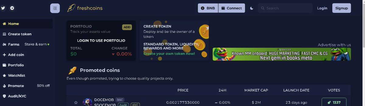 Exciting update, $BOPE community! BOOK OF PEPE is now featured on Freshcoins! This marks another step forward in our journey, exposing our project to an even wider audience. 📈

freshcoins.io

Let's keep the momentum going and show the crypto world what we're all about!