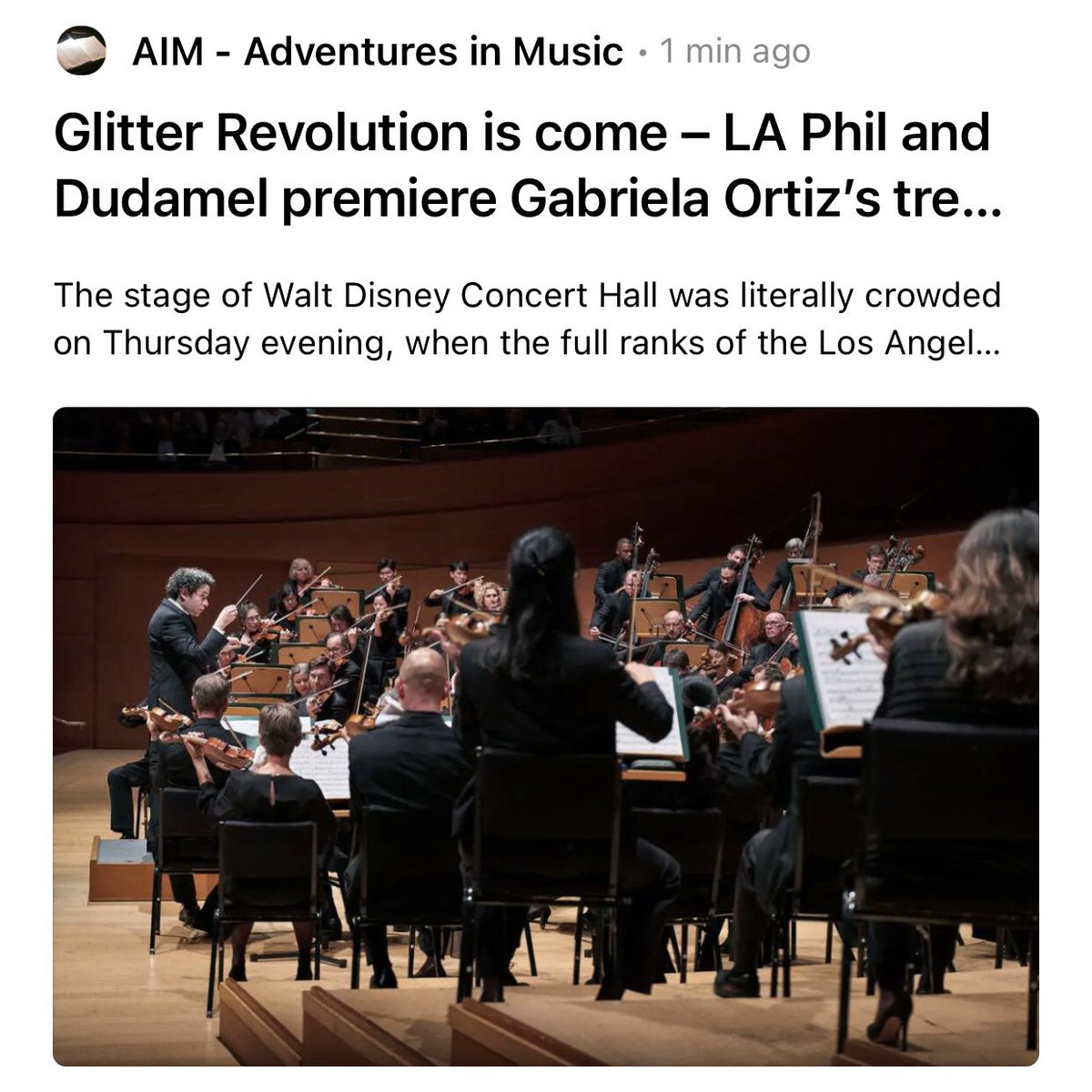 Such fond memories of Revolución Diamantina world premiere with @LAPhil and @LAMasterChorale, conducted by @GustavoDudamel at @ca_festival_ last November. Some thoughts and impressions here: jarijuhanikallio.wordpress.com/2023/11/23/gli…
