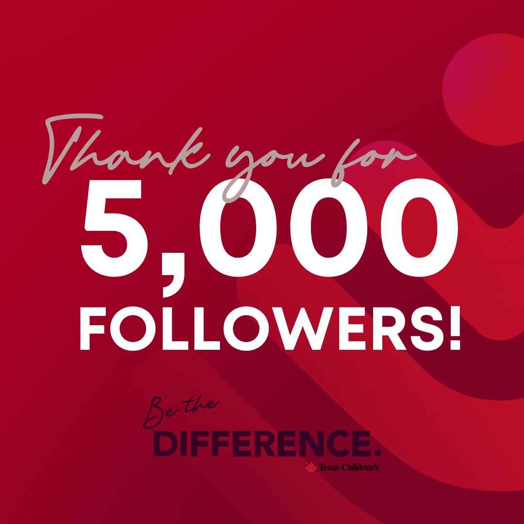 We've officially hit 5k on Instagram! ❤️ Do you follow us there? Find us @TexasChildrensPeople and turn on post notifications to get our content first! 🔔 #5k #OneAmazingTeam #BeTheDifference