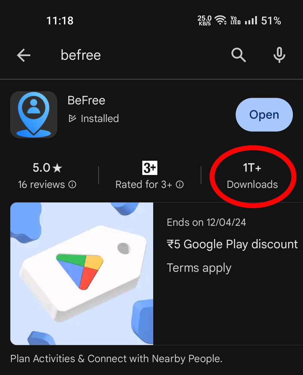 vvk__singh's tweet photo. "Hey @GooglePlay , thanks for giving us the ultimate April Fools' surprise! 😂🎉 We woke up to see our app boasting 1 trillion+ downloads - talk about a heart attack! Turns out, it's just a glitch, but hey, you got us good! 😅 #AprilFoolsDay #GooglePlay  #1TrillionDownloads" https://t.co/5eSUsOGXzn