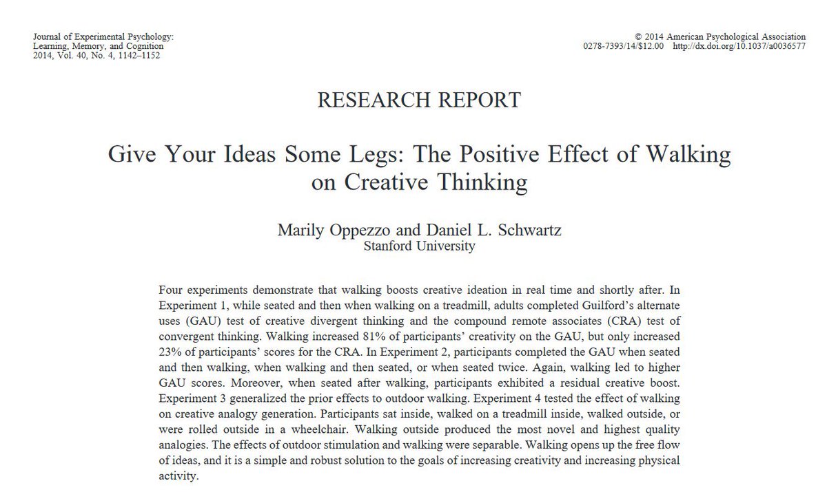 This is just science - go for a walk. This paper found walking (whether outdoors or a treadmill) increased key types of creative thinking for over 80% of undergraduates. The reasons are not fully clear, but there seem to be direct effects on the brain apa.org/pubs/journals/…
