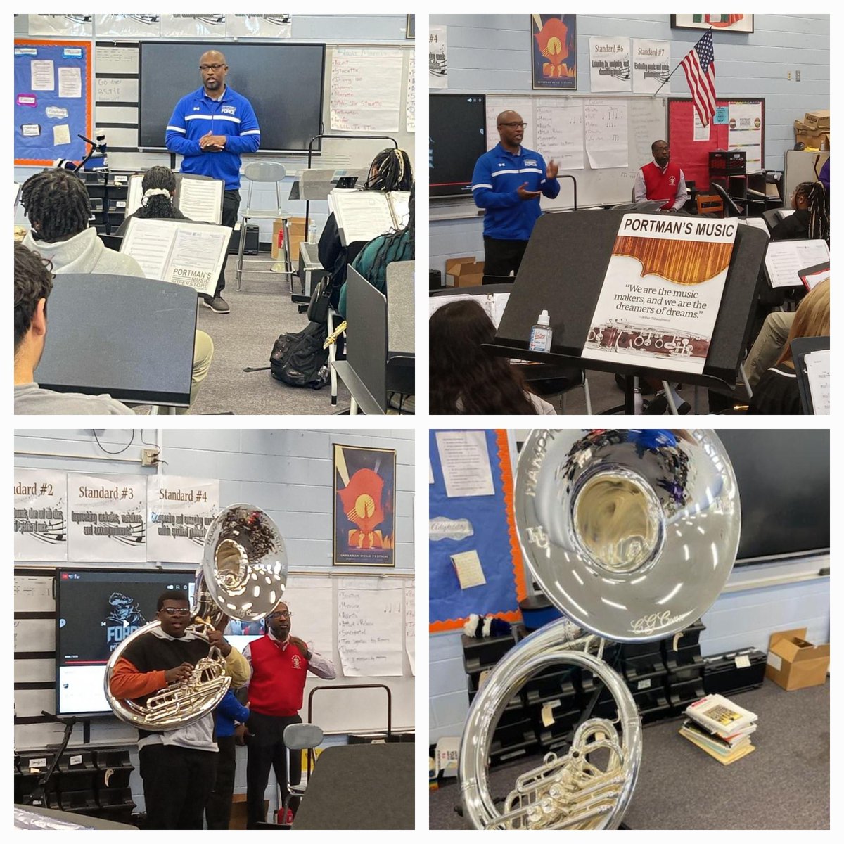 Last week, @_HamptonU awarded $460,000 in band scholarships to our students! As of March 29th, 2024, seniors in the @shs_bluejackets band have earned over $1,000,000 in scholarships. Great work, Blue Jackets! 💙🤍 #GreatnessAtTheHigh